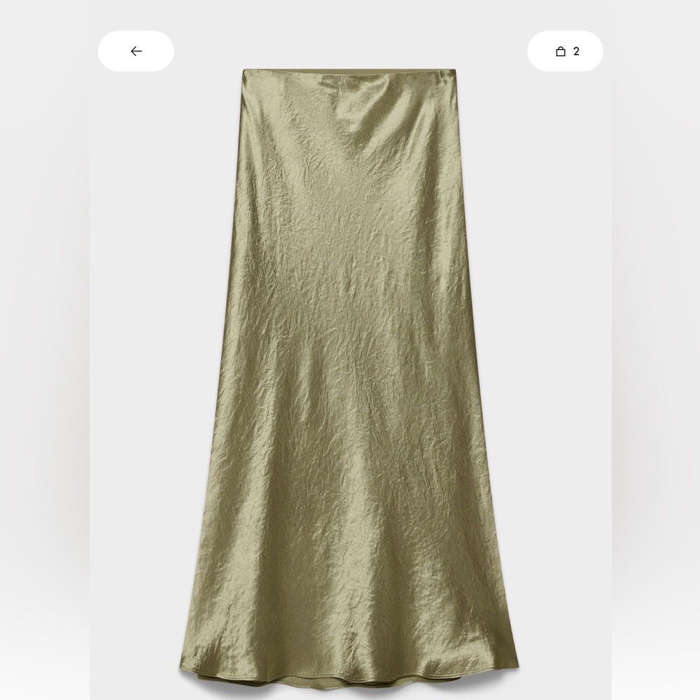 Babaton Olive Satin Maxi Skirt
